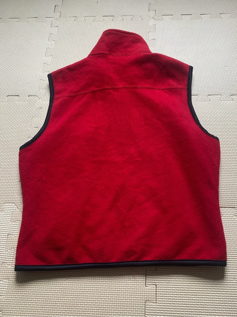 Jcrew Men's Red Fleece Vest - Lightweight Zip-Up Size M